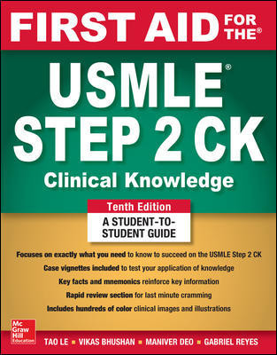 First Aid for the USMLE Step 2 CK, 10th ed.- Clinical Knowledge
